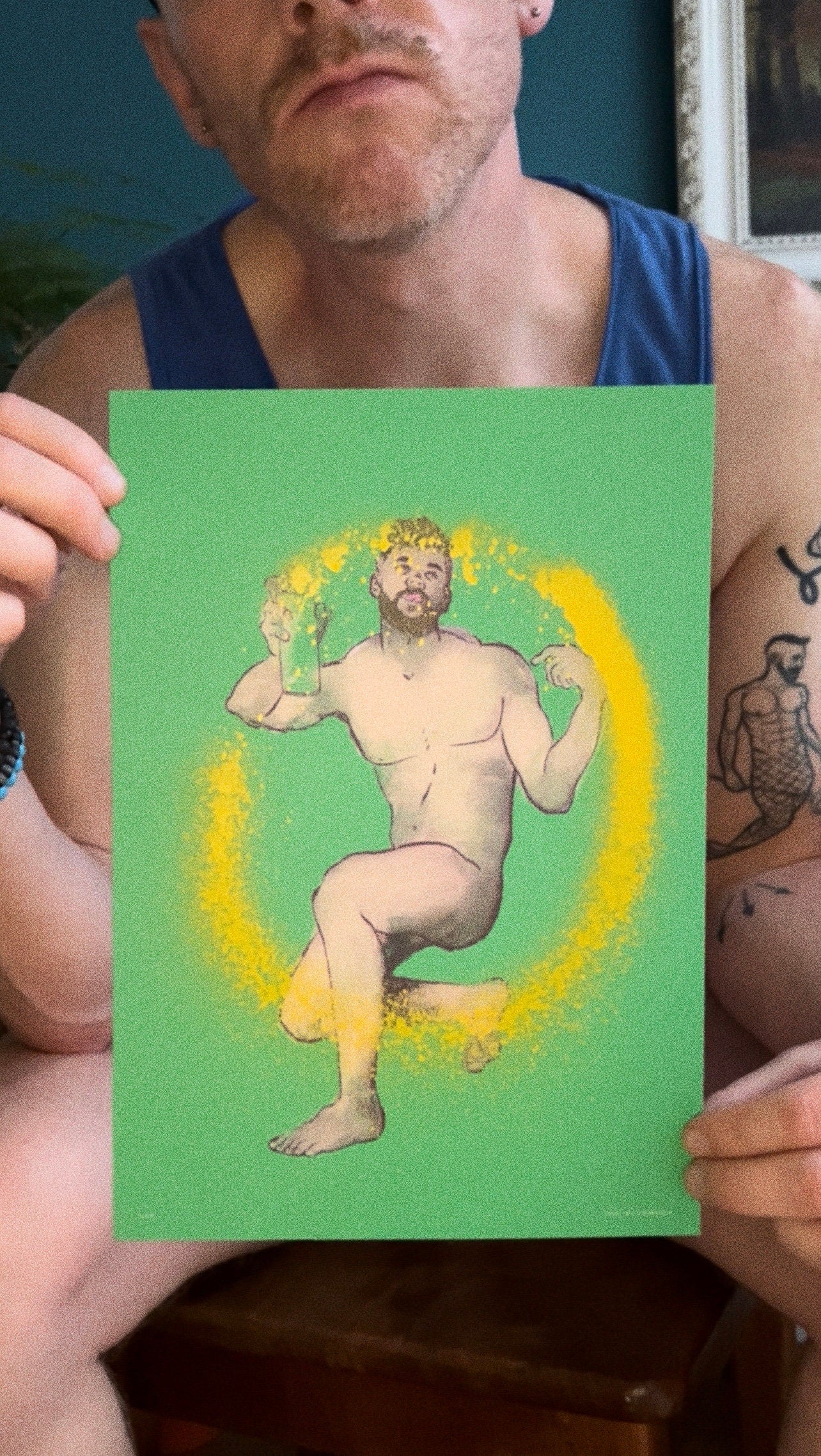 Raf | homoerotic art print, gay art, full frontal nudity, nude model, erotic art