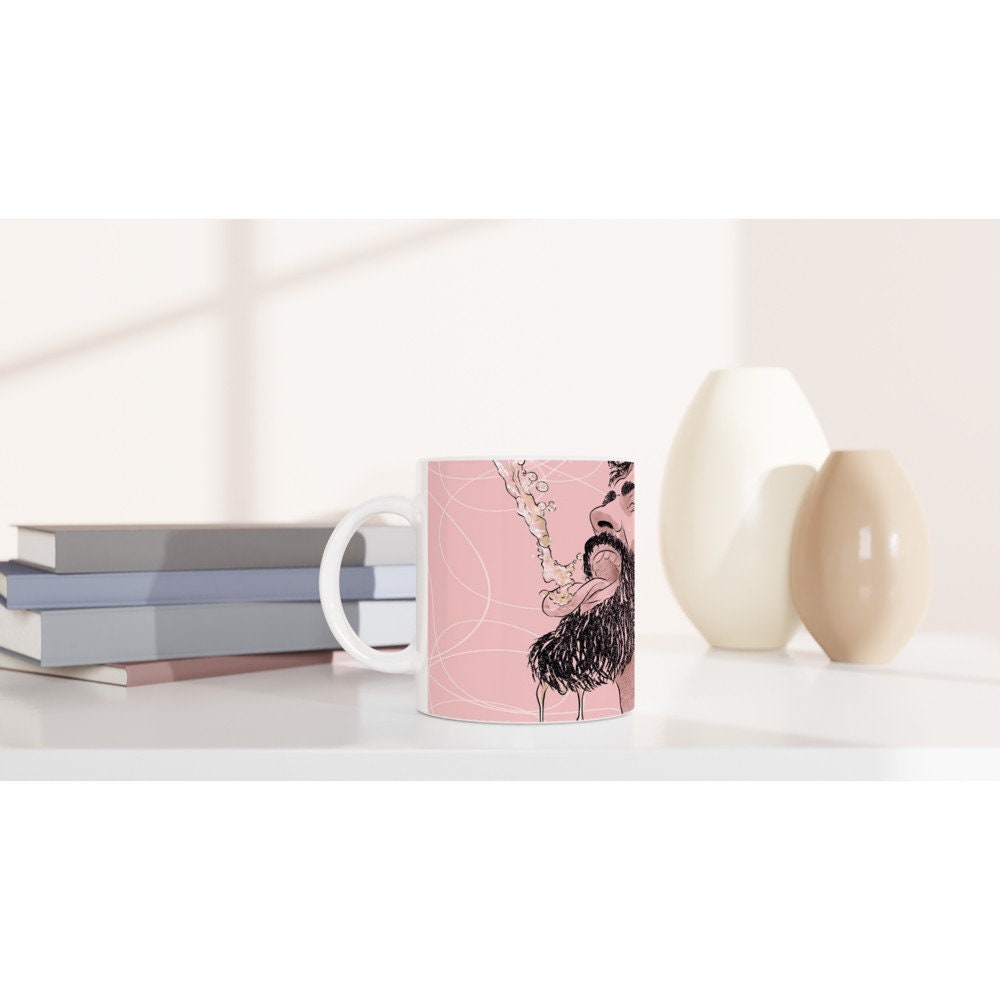 Smiley Face | white ceramic mug gay art Tom of Finland