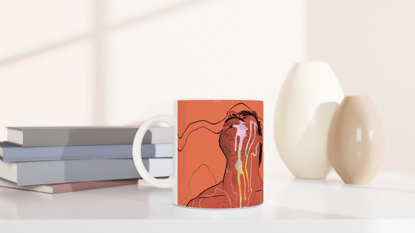 Leak | white ceramic mug gay art Tom of Finland