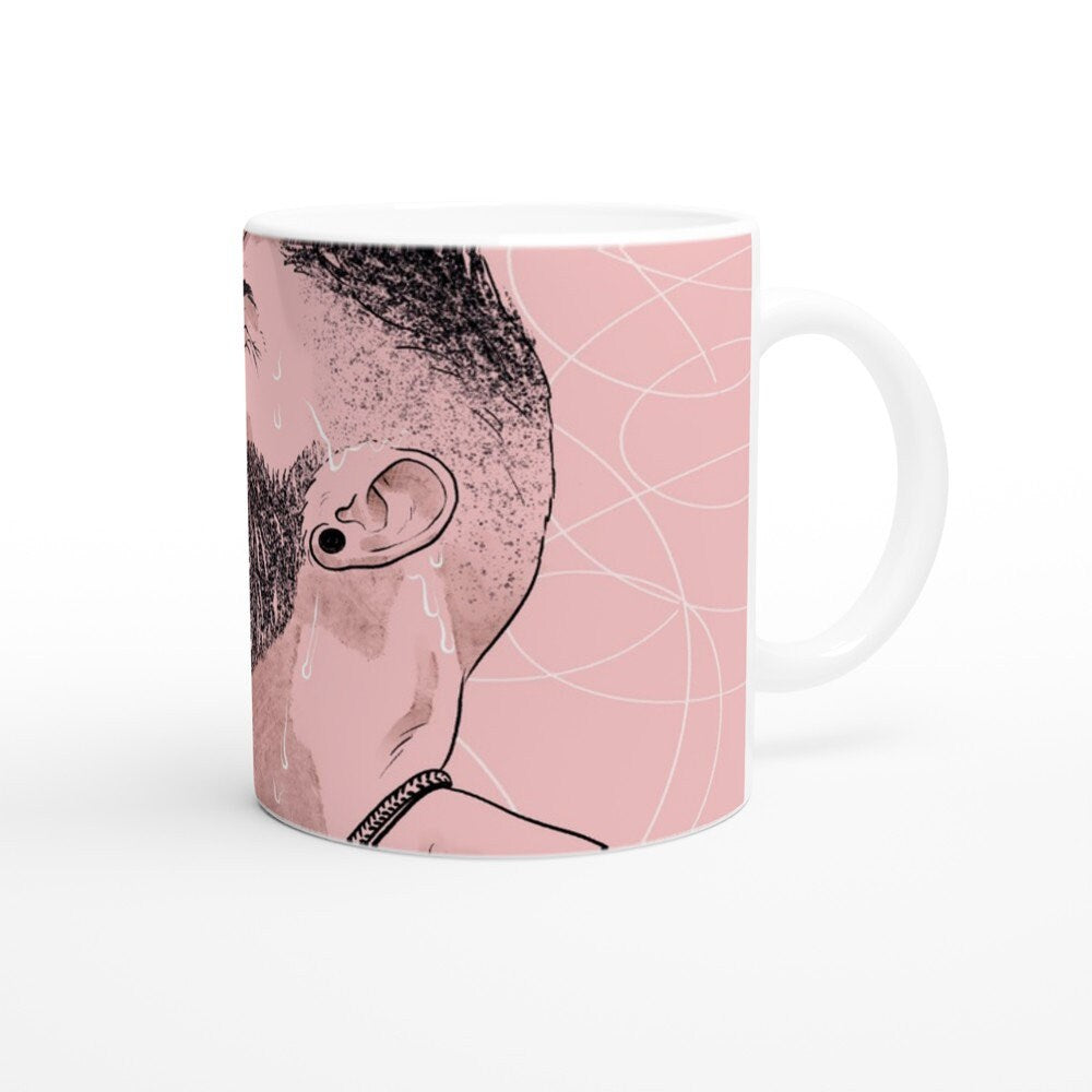 Smiley Face | white ceramic mug gay art Tom of Finland