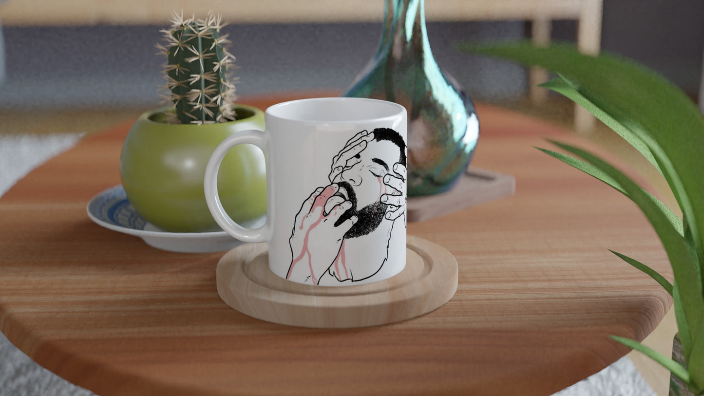 Essence | white ceramic mug gay art Tom of Finland