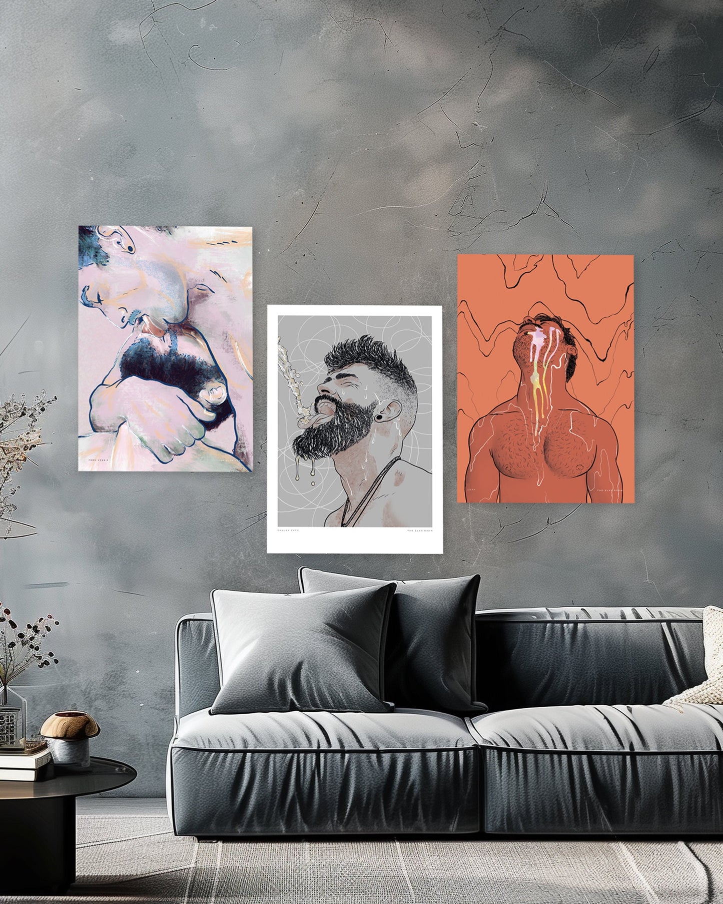 SALE: 3 large posters for the price of 2! Gay art prints, Tom Of Finland print, homoerotic art