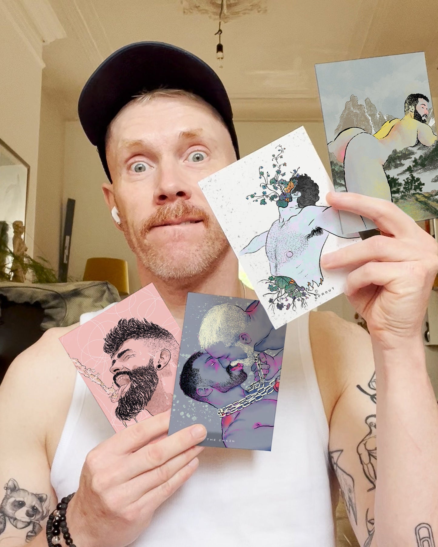 SALE: Buy 3 postcards, get 4! Gay art prints, Tom Of Finland print, homoerotic art