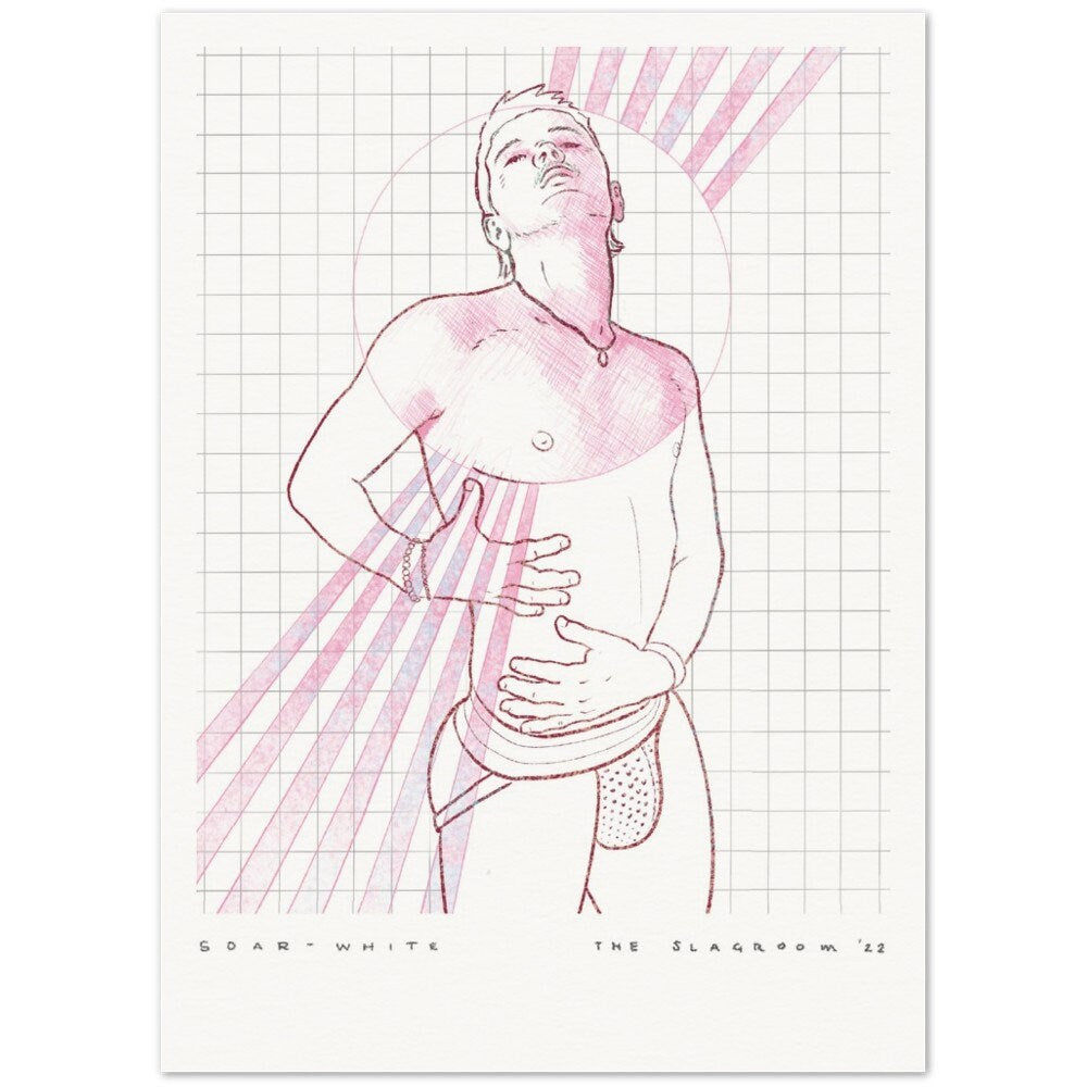 Soar - White | homoerotic art print