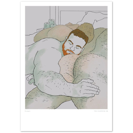 Fuzzy | tasteful gay erotic art, nude line drawing, Tom of Finland print