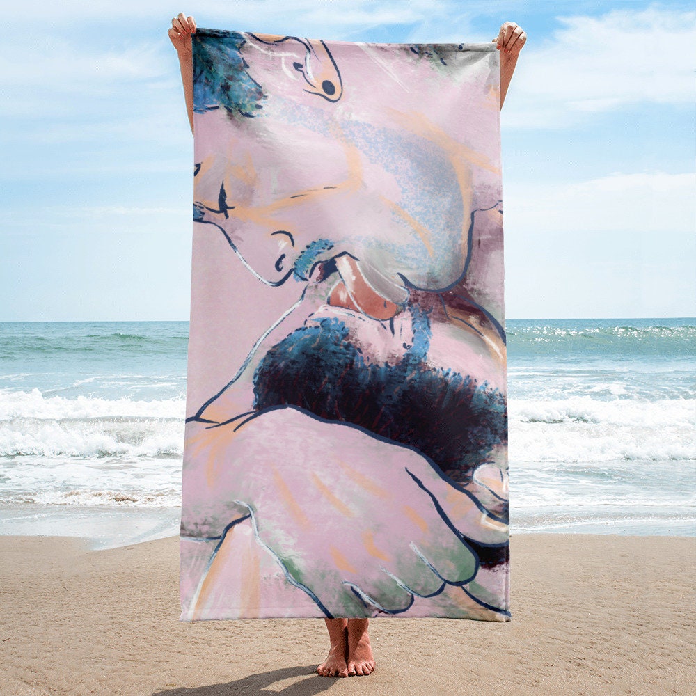 P0RN KISS 2 | Gay art beach towel