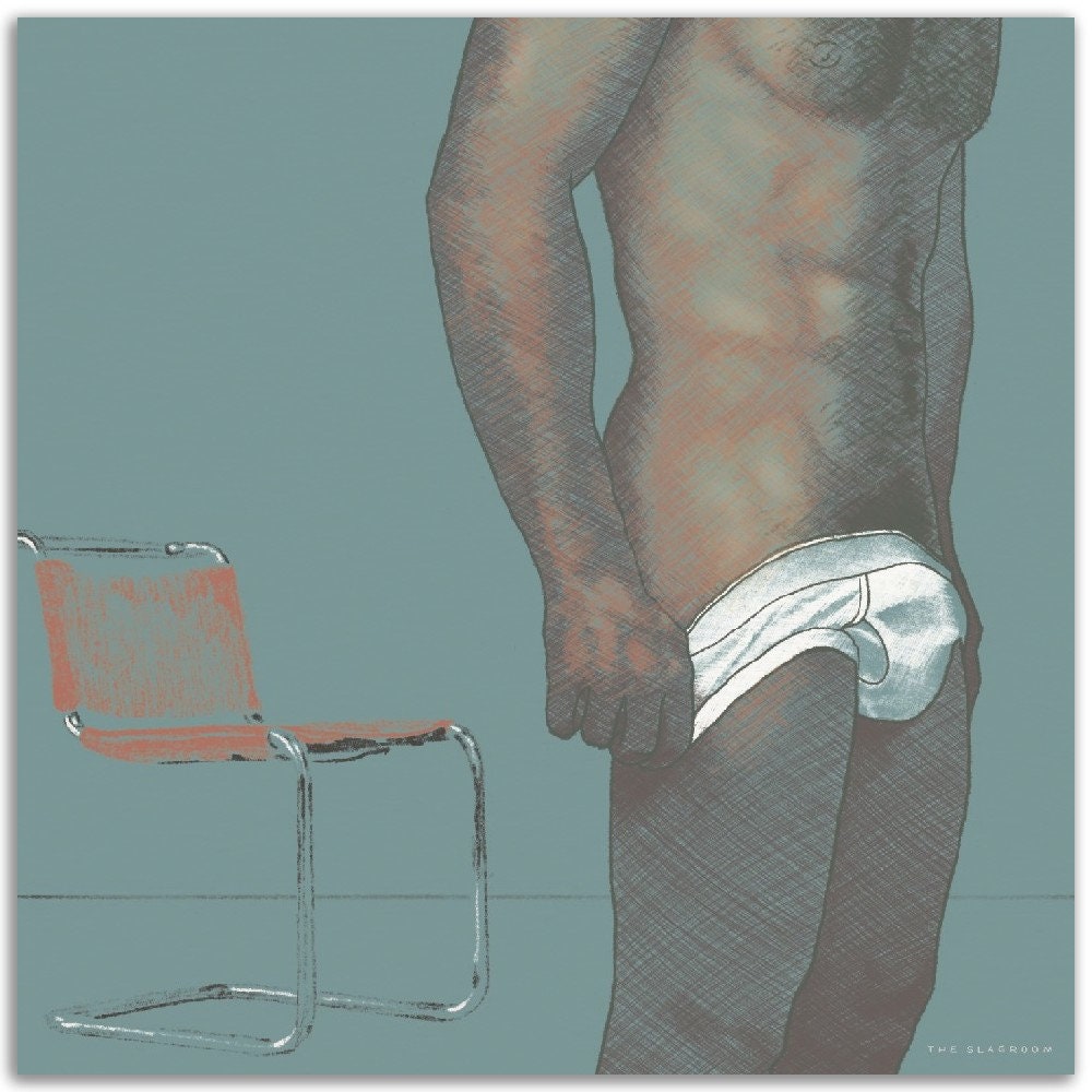 Stand | gay art print, square format, full frontal nudity, nude model, erotic nudity