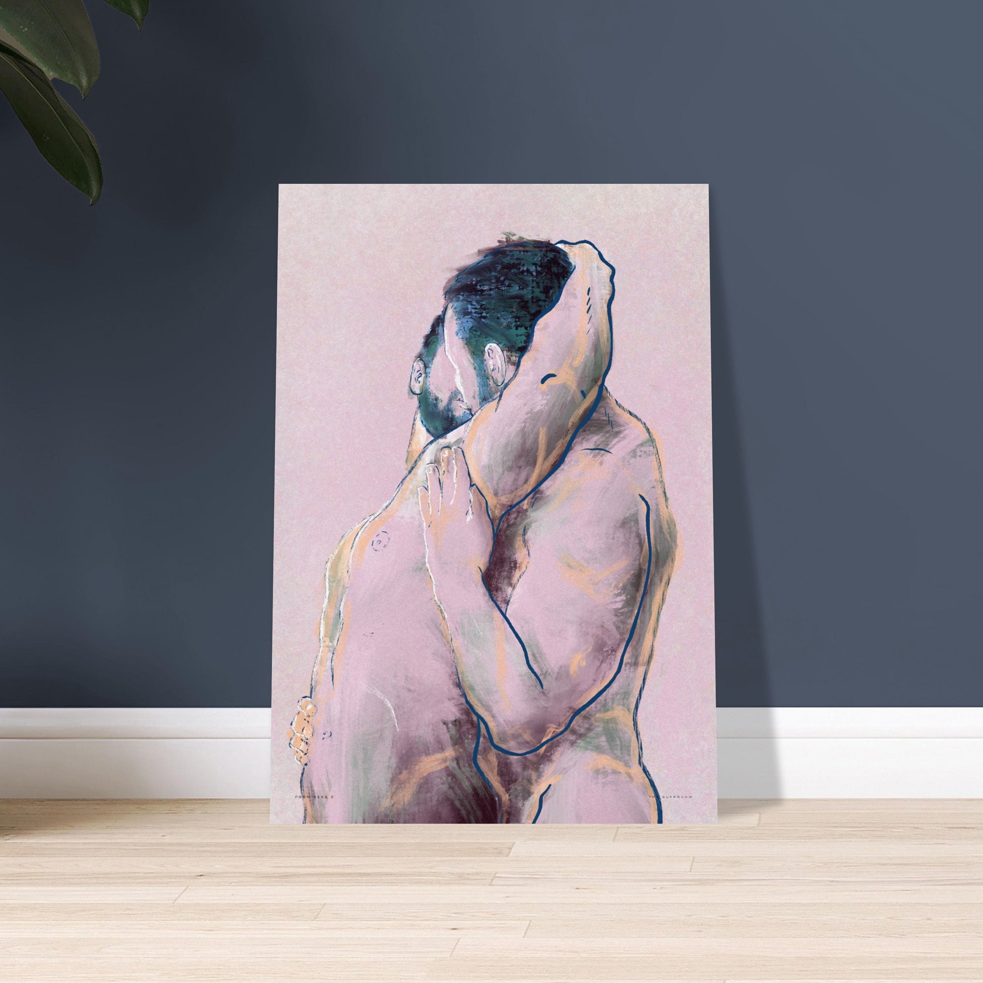 PORN KISS 3 | Gay art print, gay porn, homoerotic art, gay male frontal