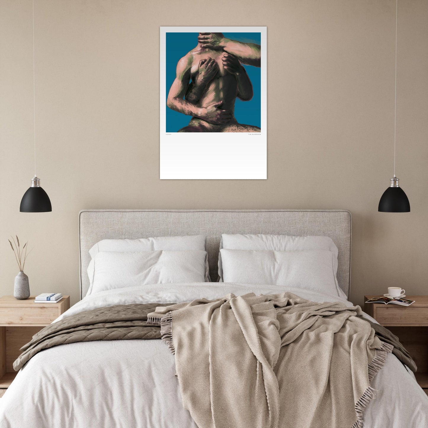 Hands [Blue] | gay wall art, male nude model, LGBTQ erotic decor, gay pride gift