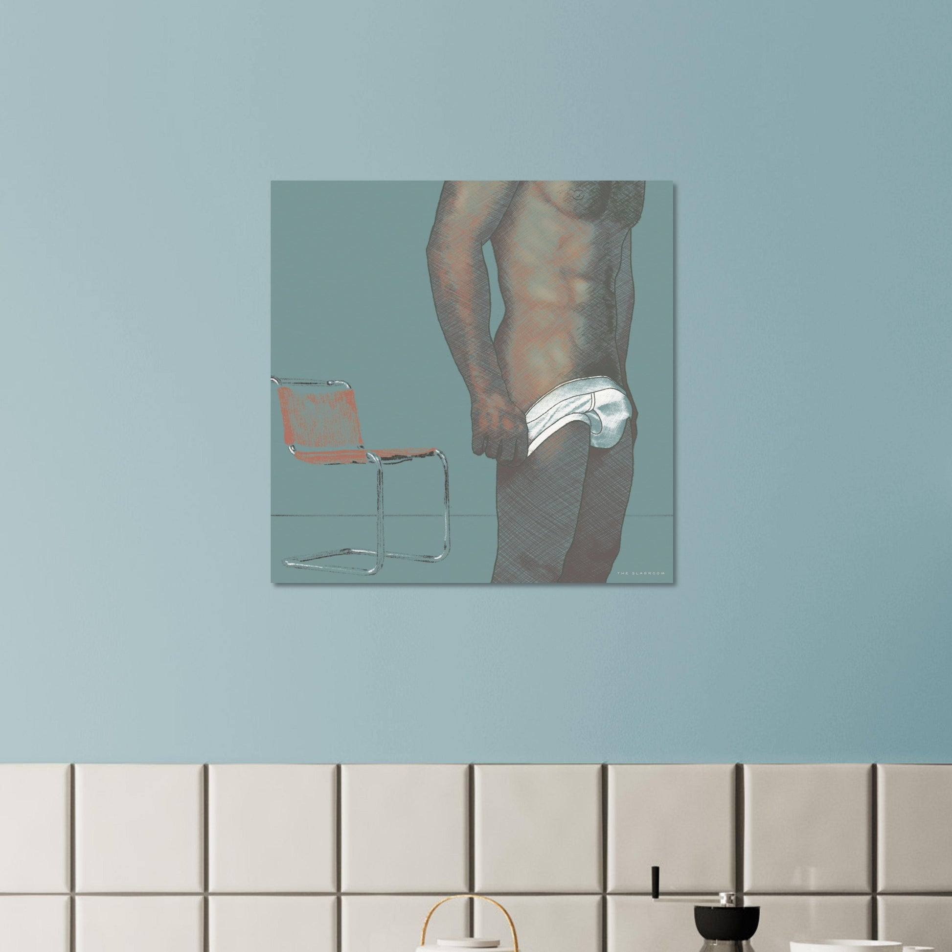 Stand | gay art print, square format, full frontal nudity, nude model, erotic nudity