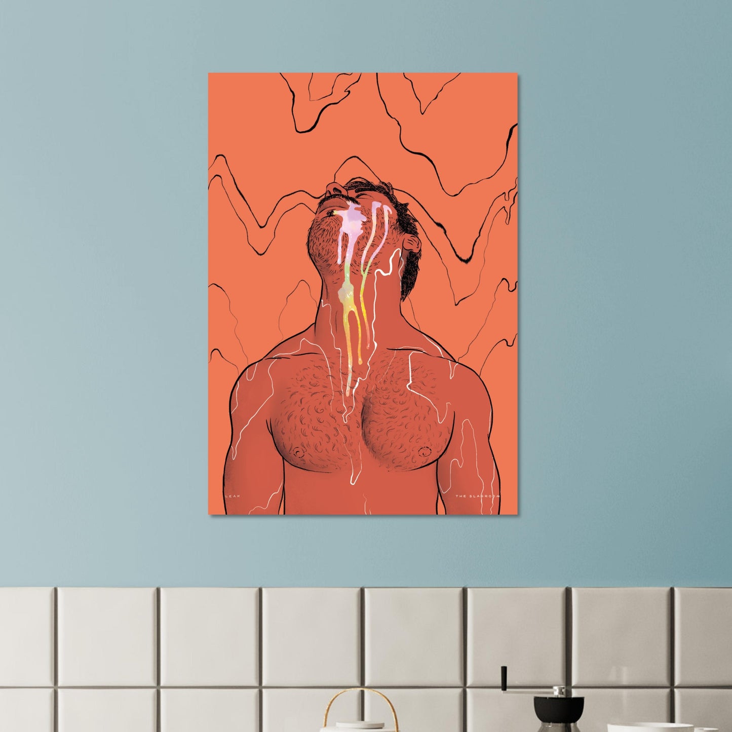 Leak [coral] | gay art print, Tom of Finland print