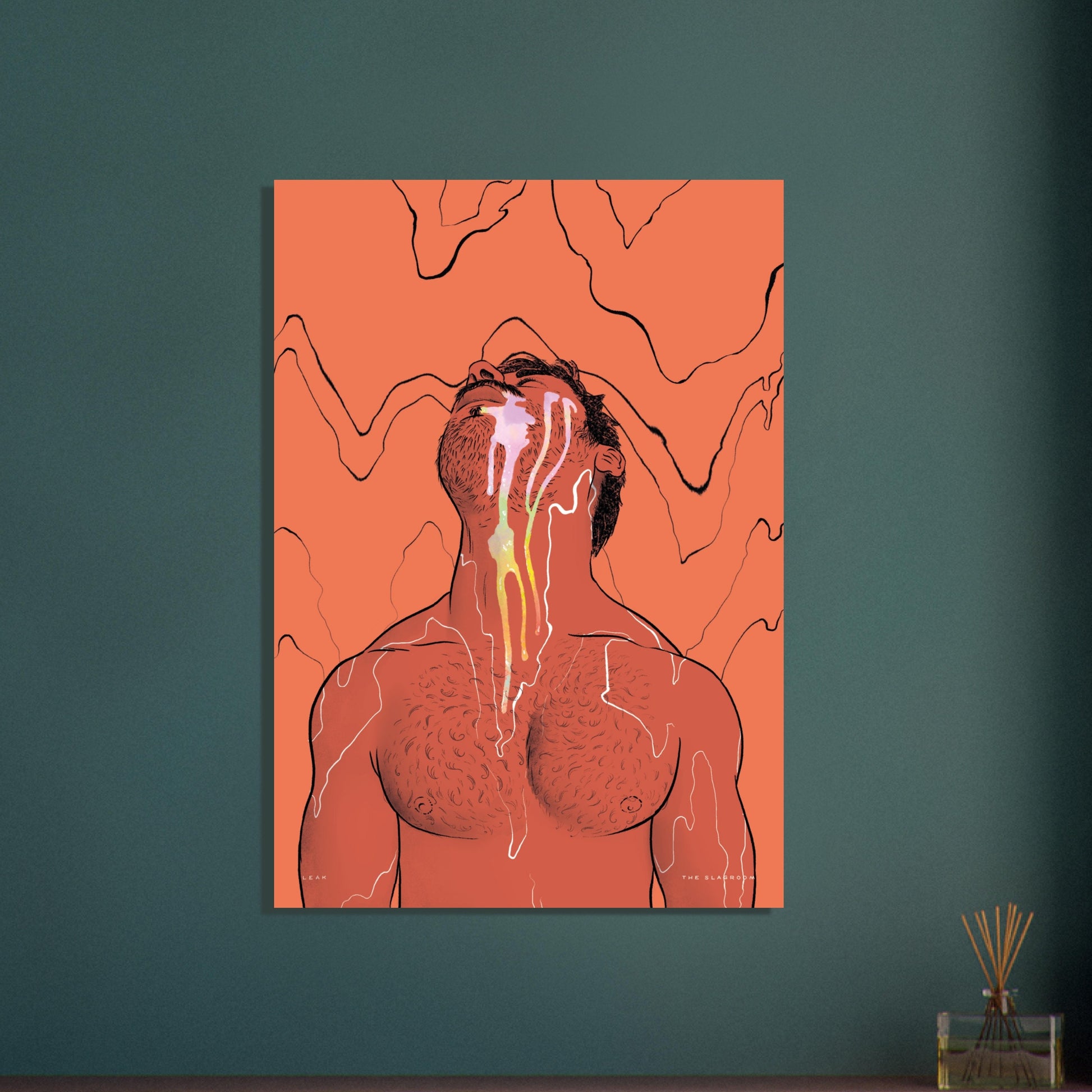 Leak [coral] | gay art print, Tom of Finland print