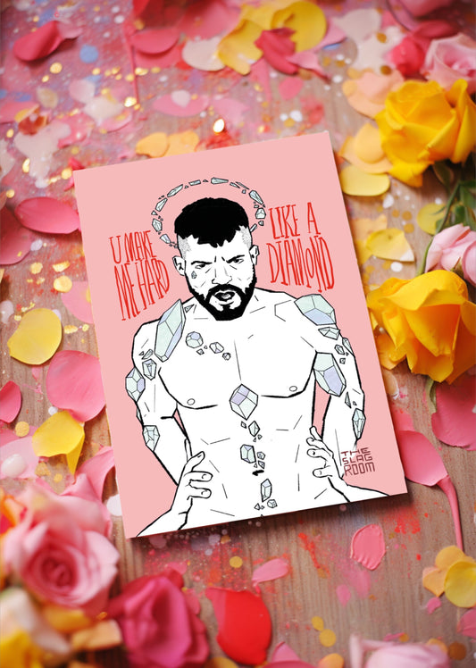 Valentines card - diamond, gay art postcard