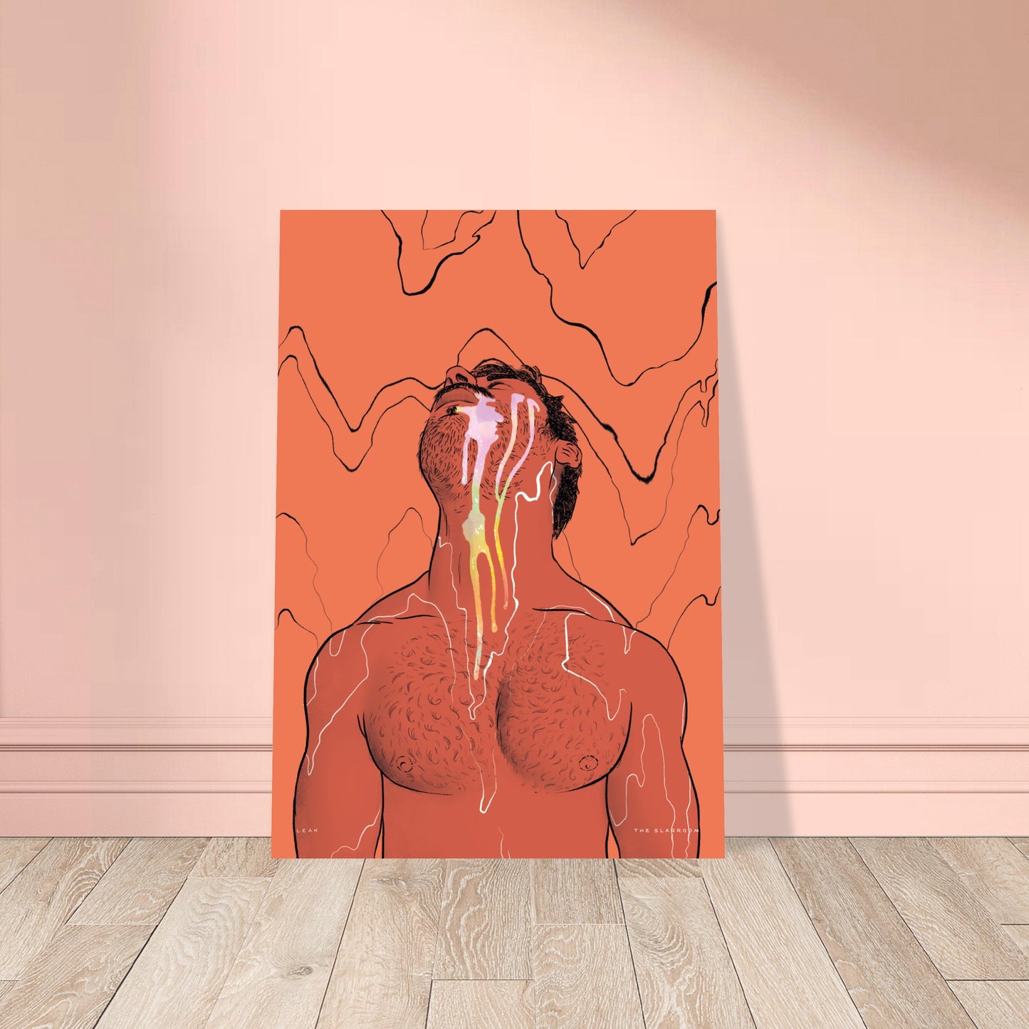 Leak [coral] | gay art print, Tom of Finland print