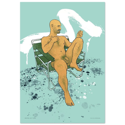 Simon, sitting | gay art print, Tom of Finland print