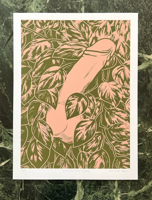 Nature Boy [pink] | homoerotic art screen print, Tom of Finland