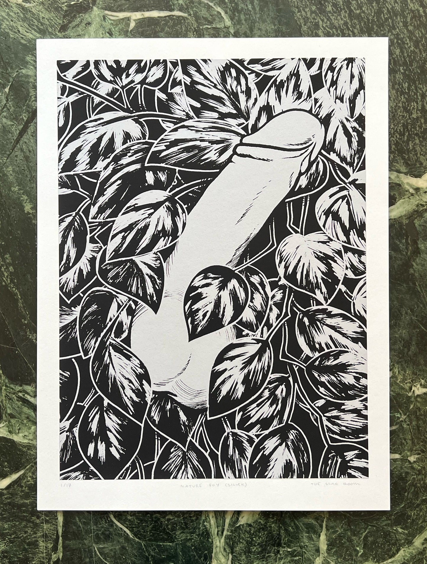 Nature Boy [silver] | homoerotic art screen print, Tom of Finland