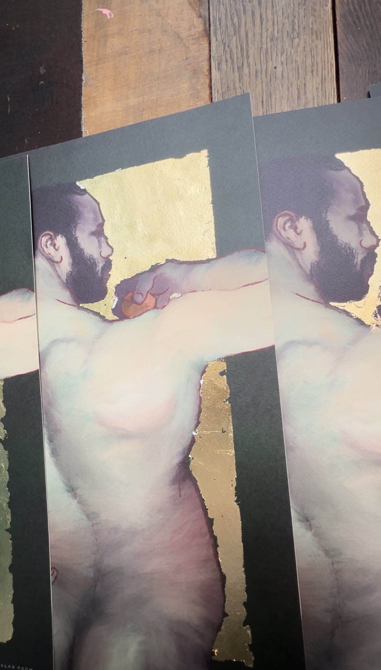 Crest [gold leaf] | gay art print, Tom of Finland, homoerotic art