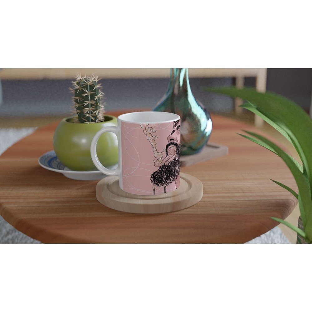 Smiley Face | white ceramic mug gay art Tom of Finland