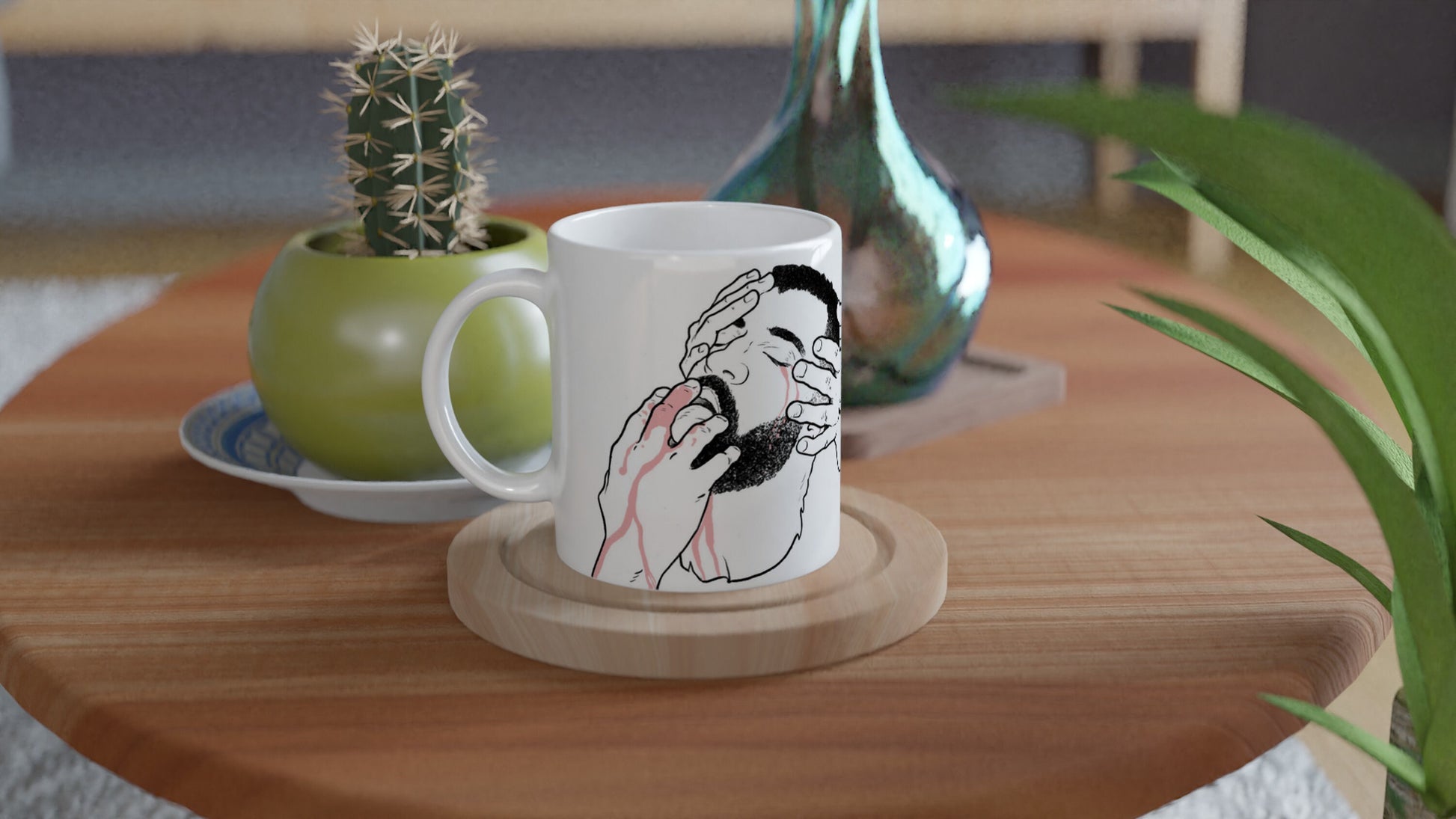 Essence | white ceramic mug gay art Tom of Finland