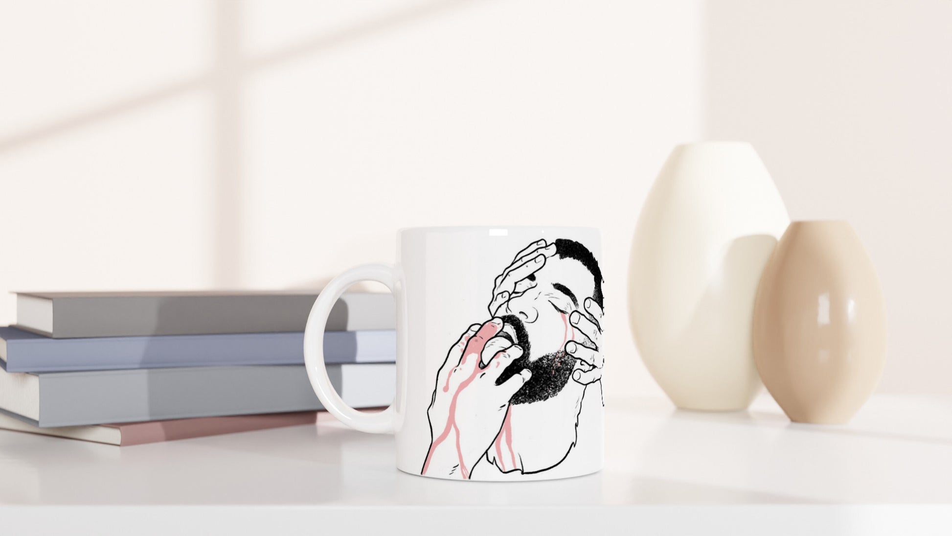 Essence | white ceramic mug gay art Tom of Finland