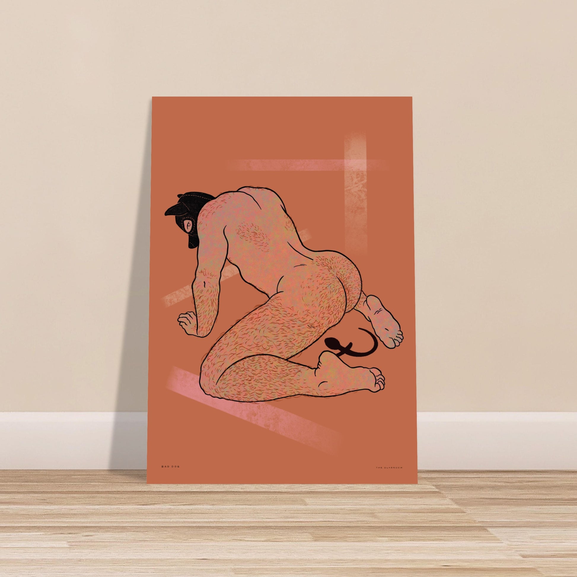 Bad Dog [rust] | puppy play gay wall art bdsm print