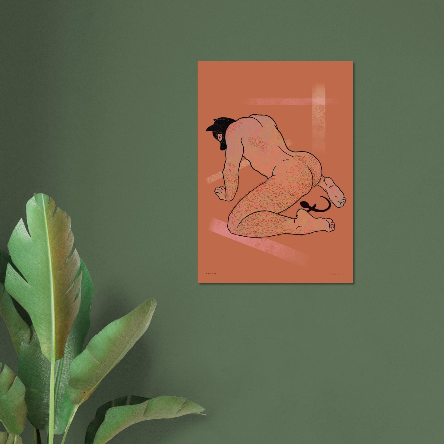 Bad Dog [rust] | puppy play gay wall art bdsm print