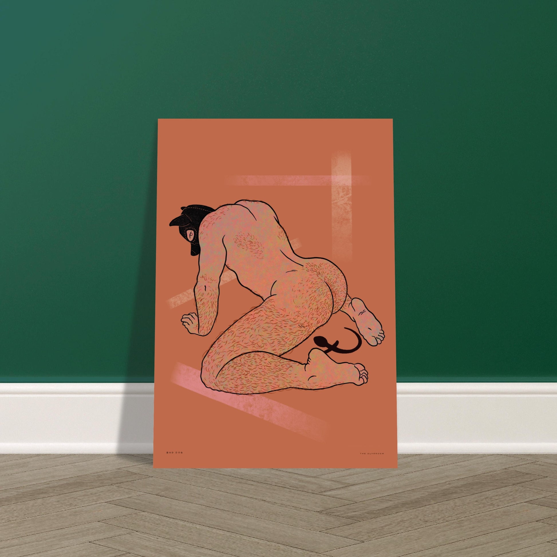 Bad Dog [rust] | puppy play gay wall art bdsm print