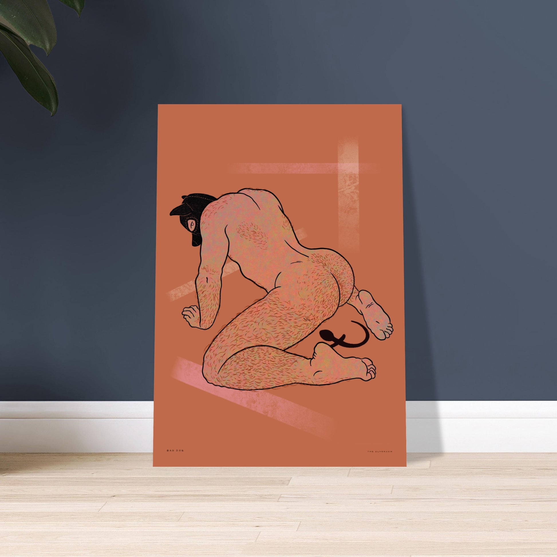 Bad Dog [rust] | puppy play gay wall art bdsm print