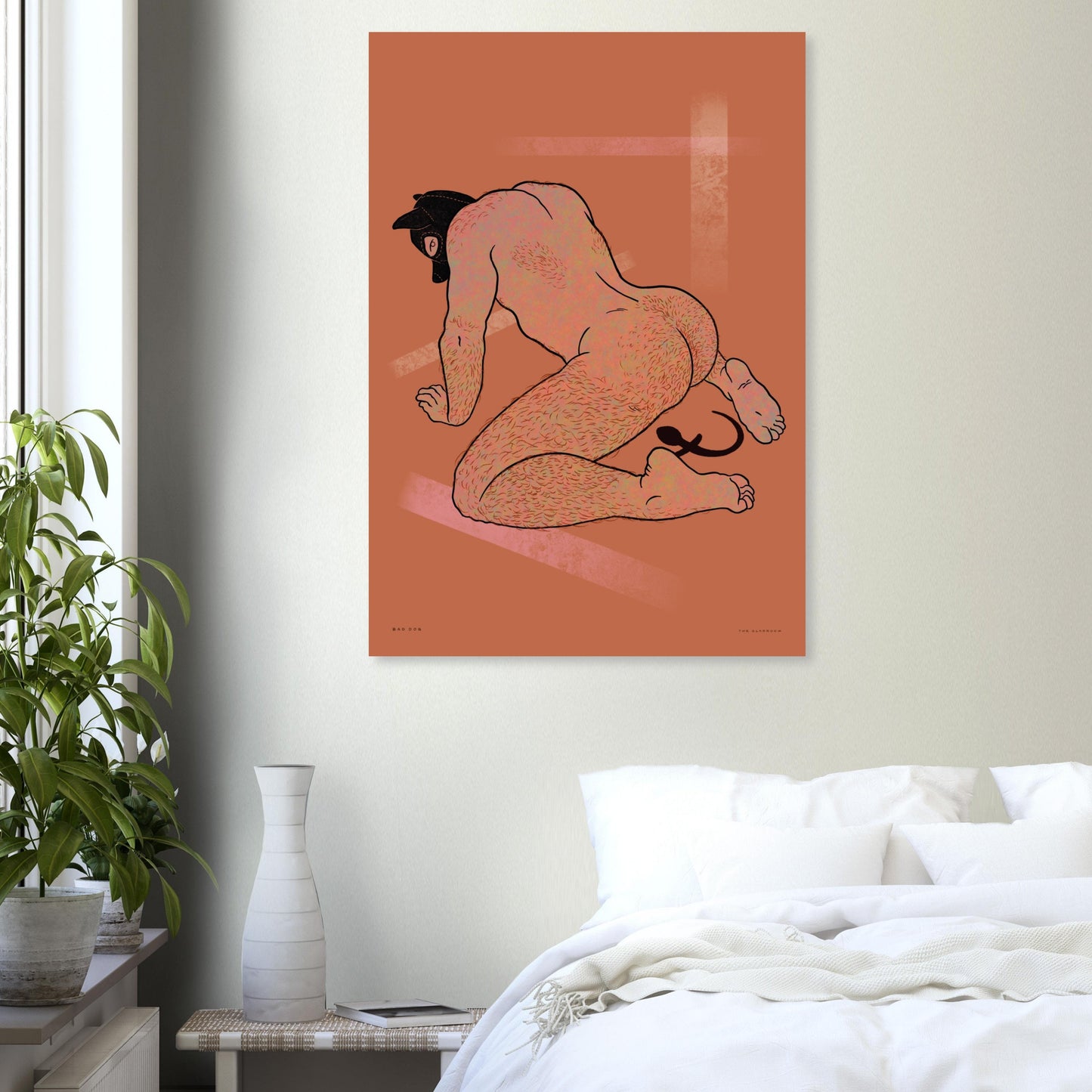 Bad Dog [rust] | puppy play gay wall art bdsm print