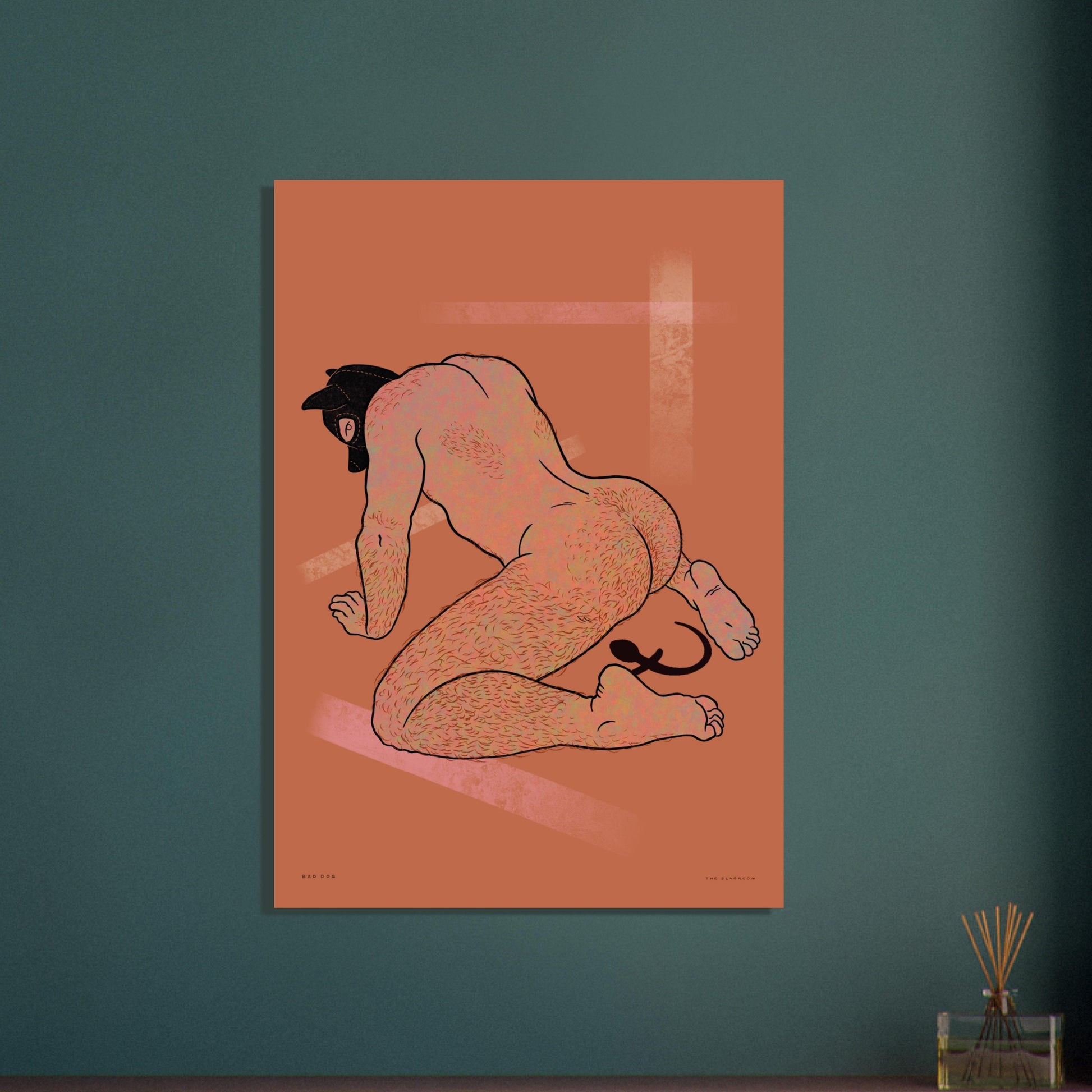 Bad Dog [rust] | puppy play gay wall art bdsm print