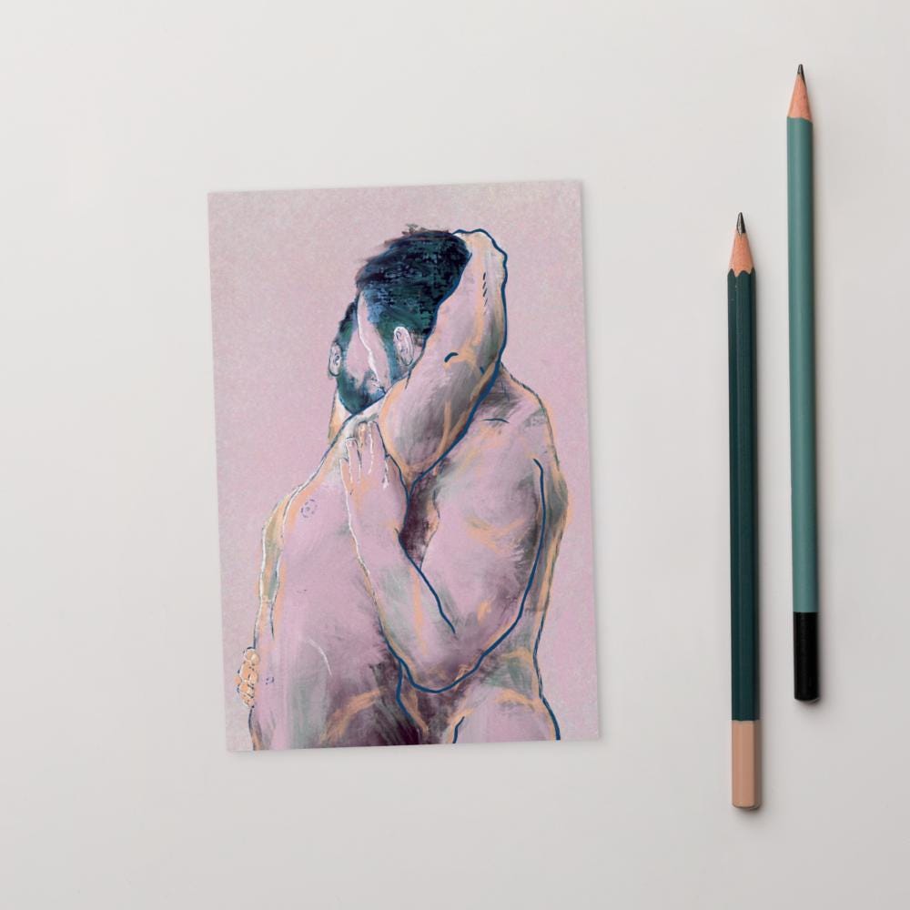 P0RN KISS 1 | Gay art postcard