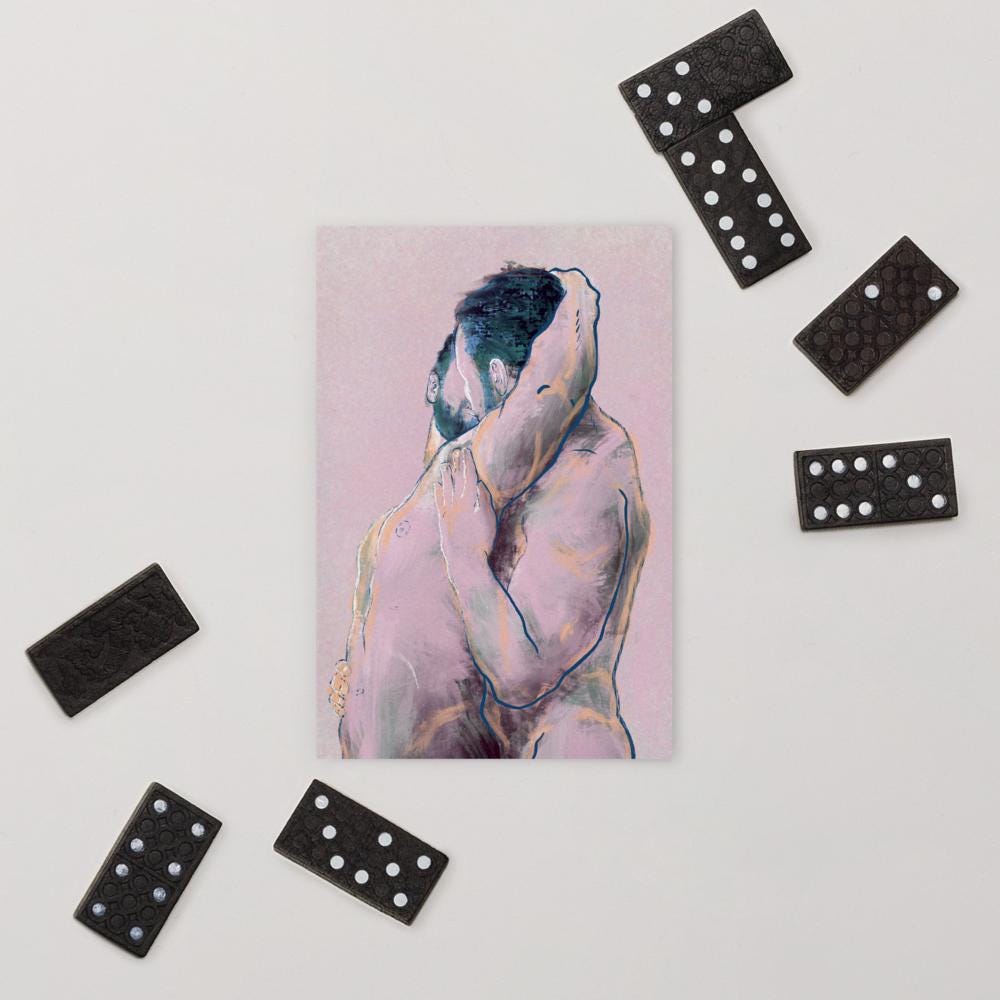 P0RN KISS 1 | Gay art postcard