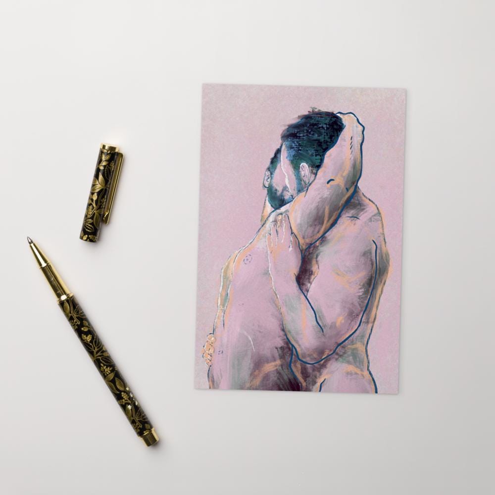 P0RN KISS 1 | Gay art postcard