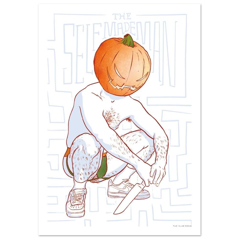 The Selfmade Man | gay halloween art queer wall art male nude