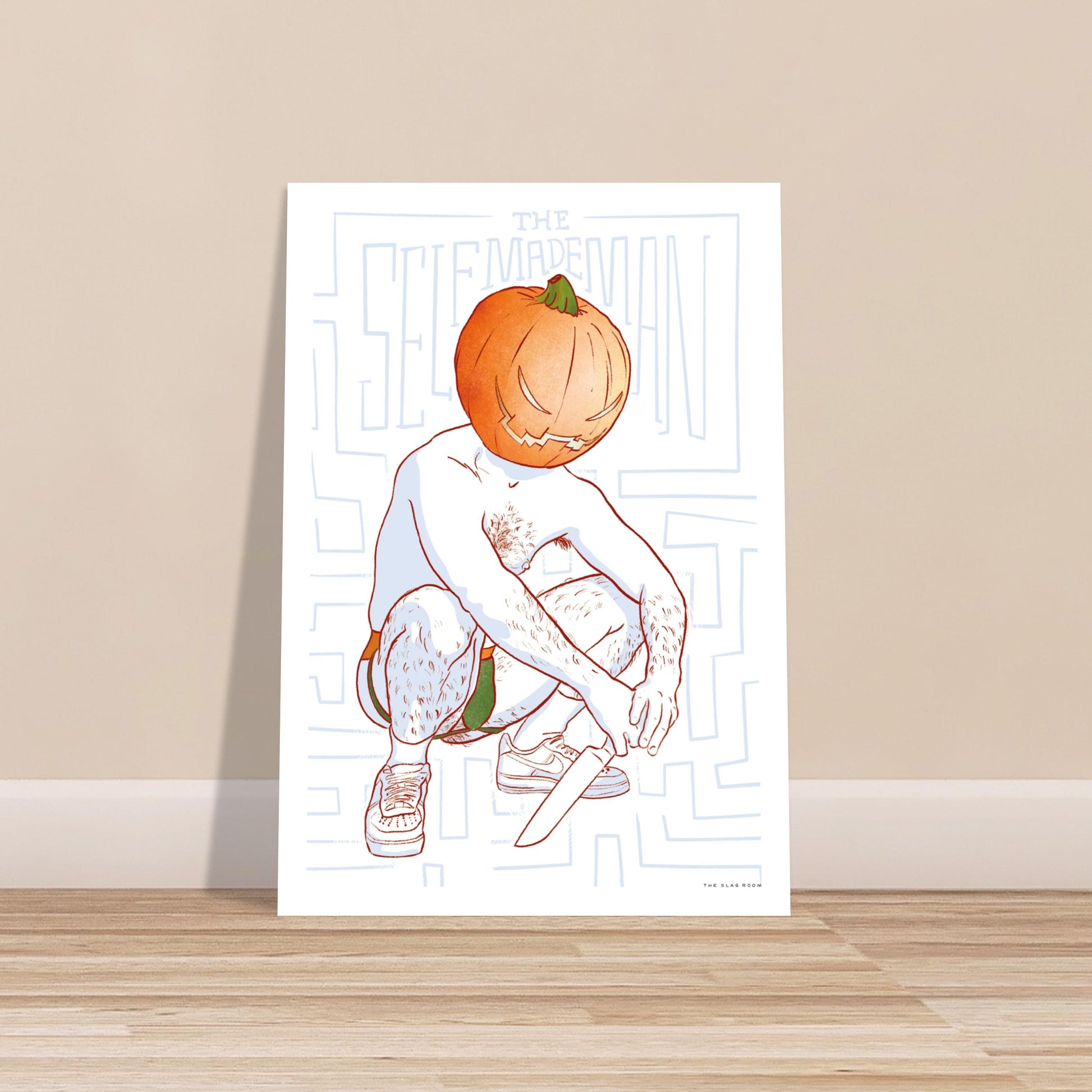 The Selfmade Man | gay halloween art queer wall art male nude