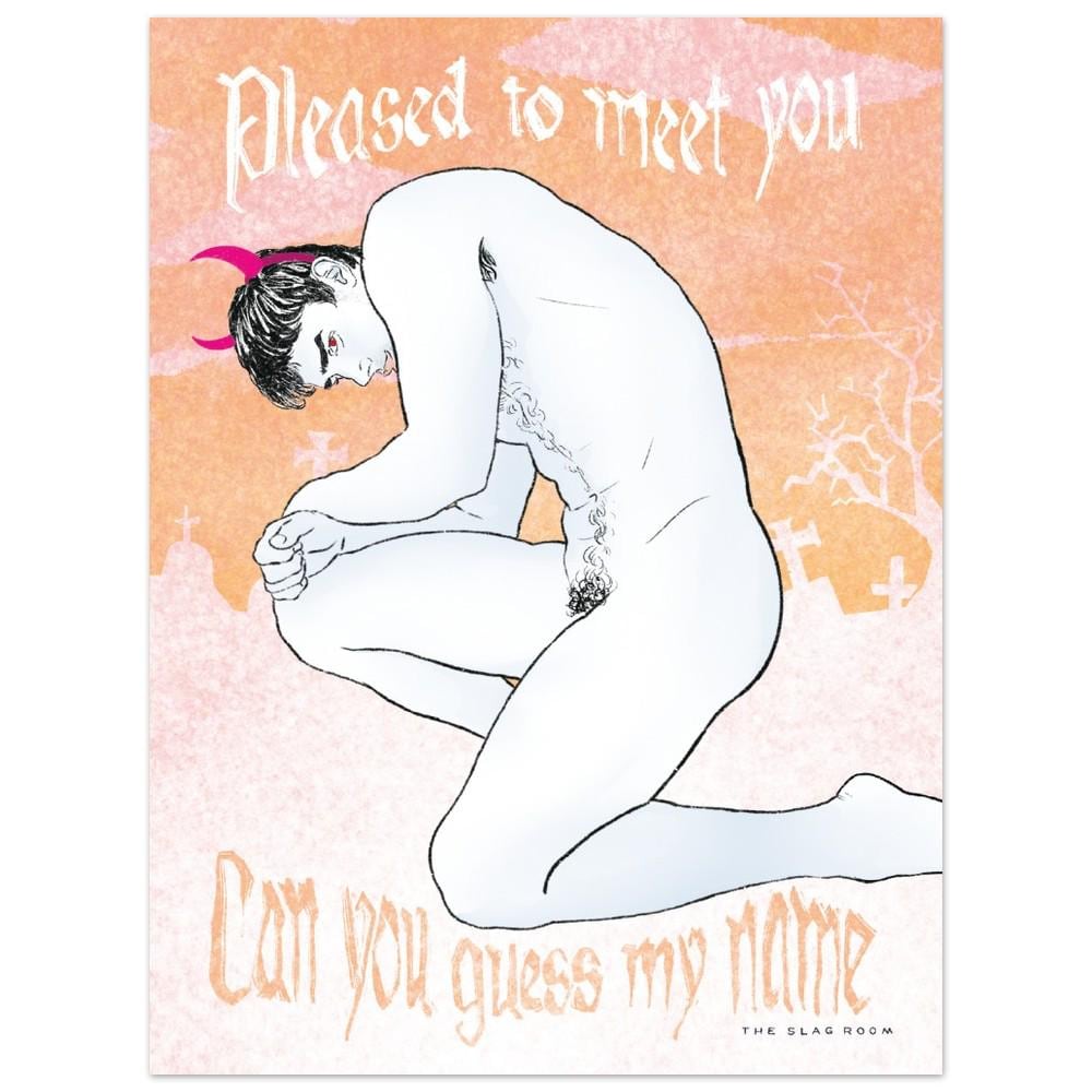 Pleased To Meet You | gay halloween art queer wall art male nude