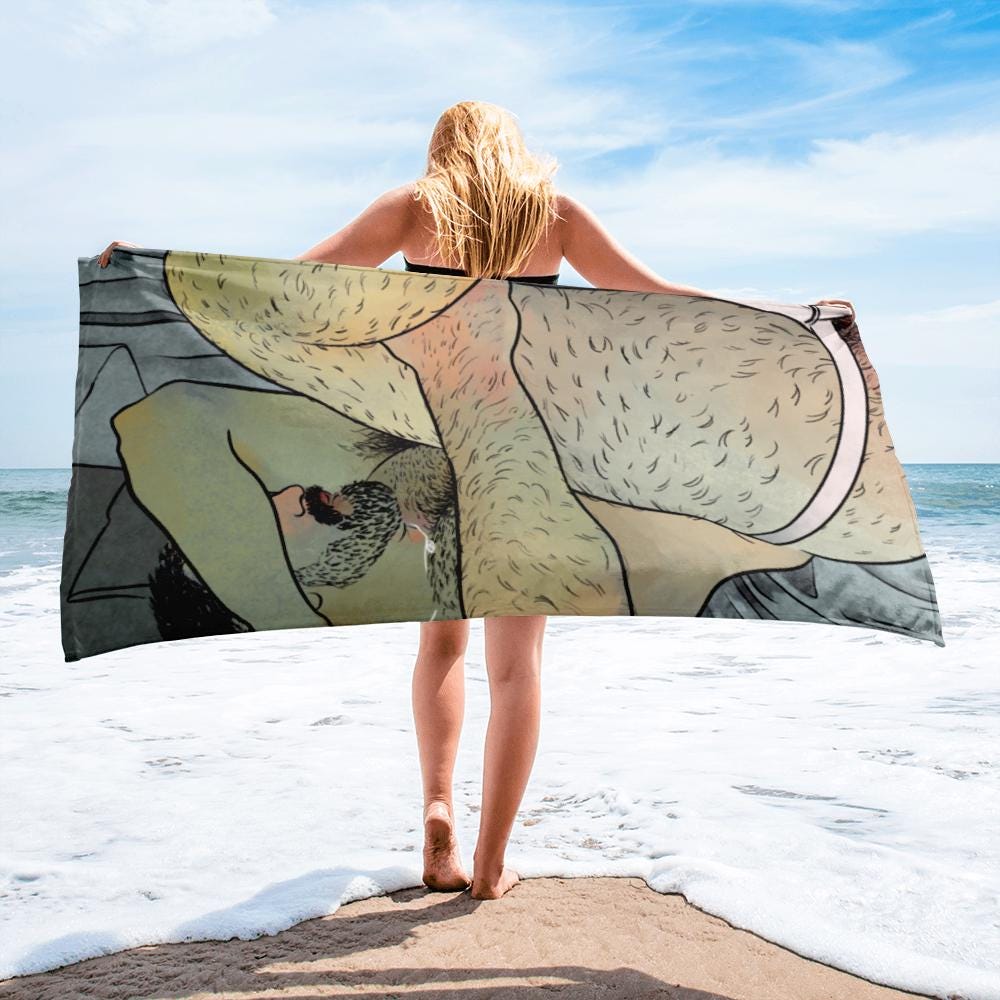 Recline | Gay art beach towel