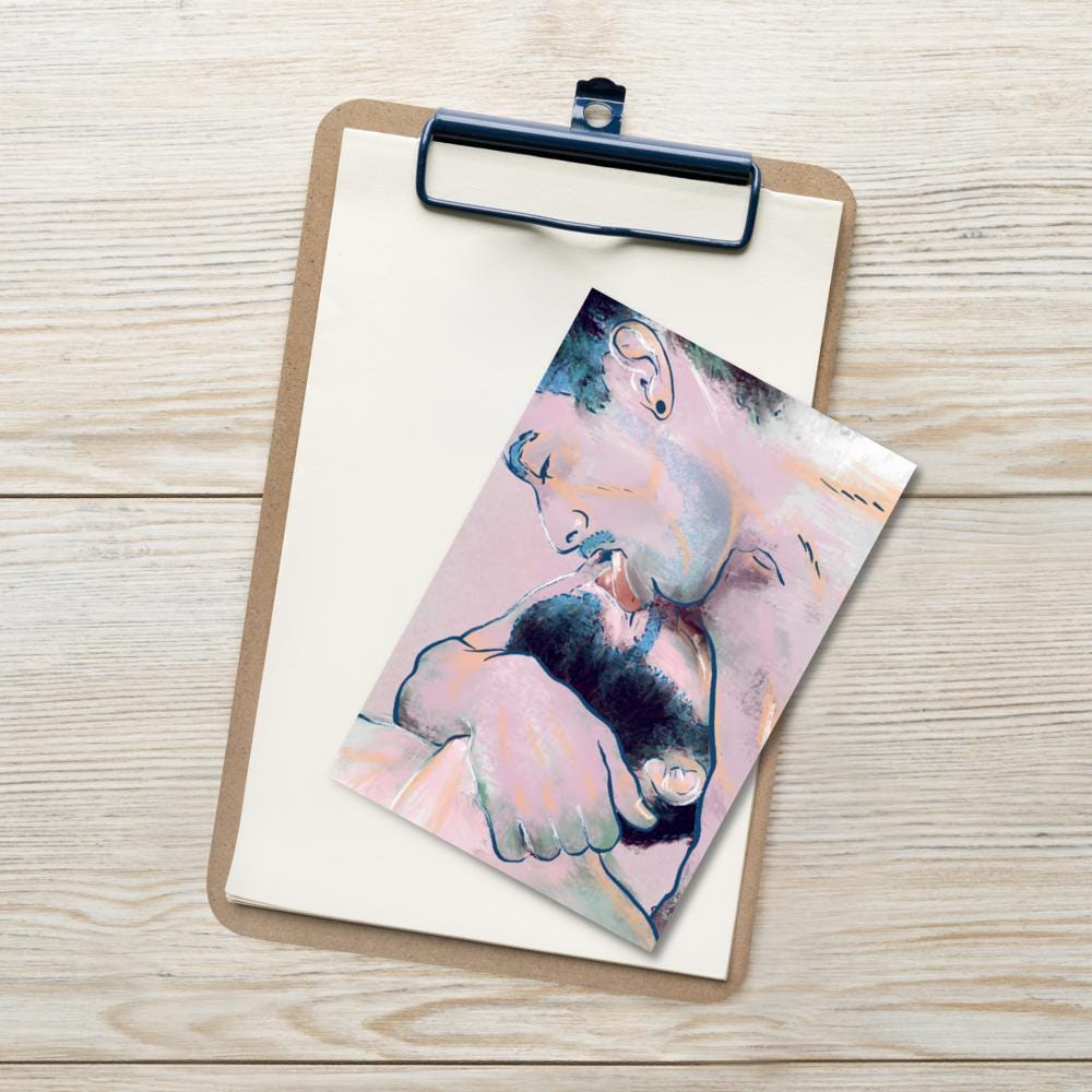 P0RN KISS 2 | Gay art postcard