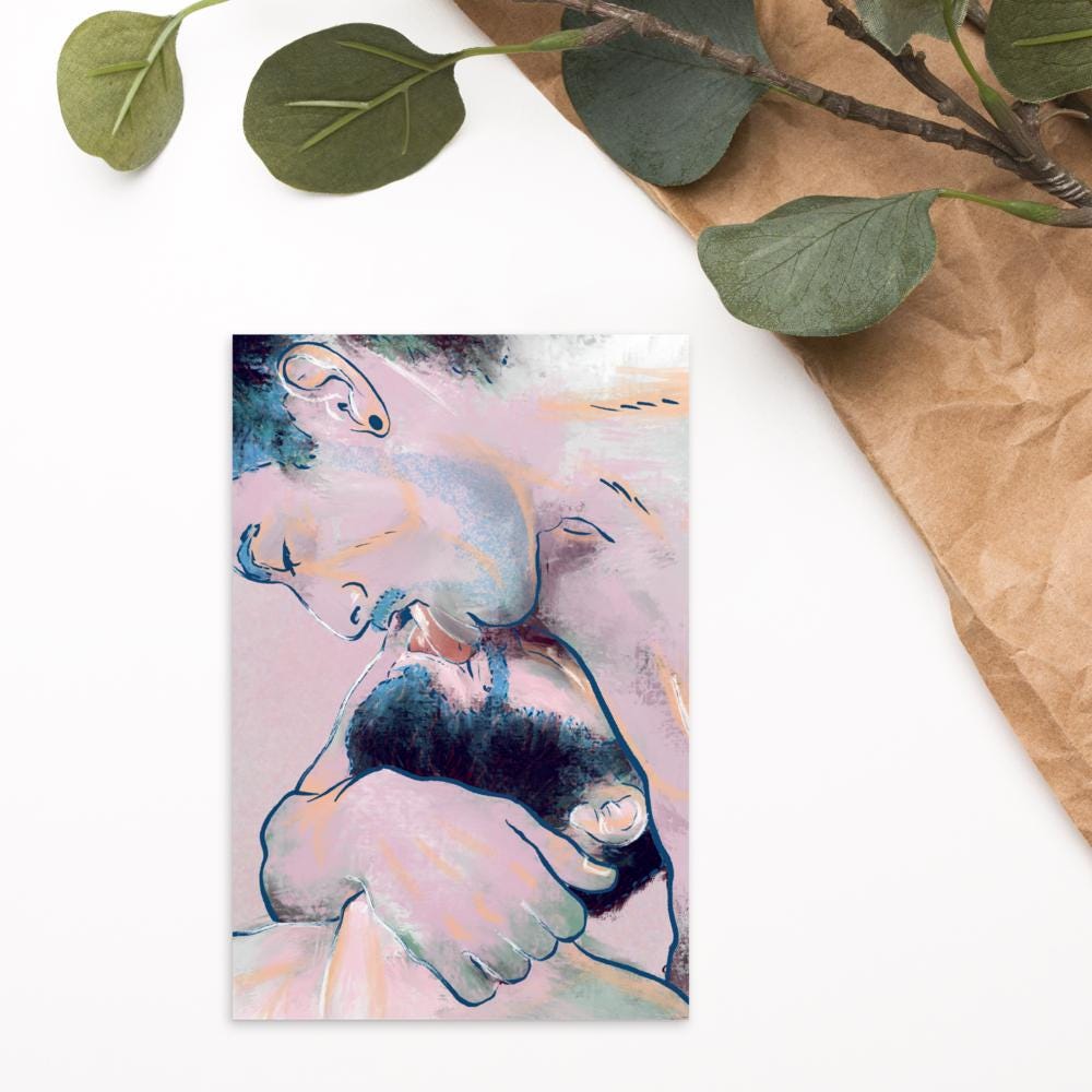 P0RN KISS 2 | Gay art postcard