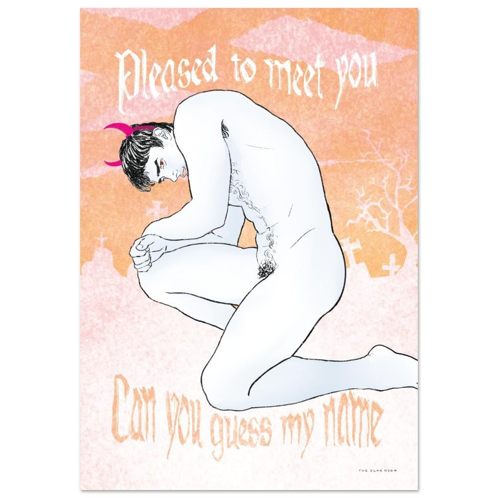 Pleased To Meet You | gay halloween art queer wall art male nude