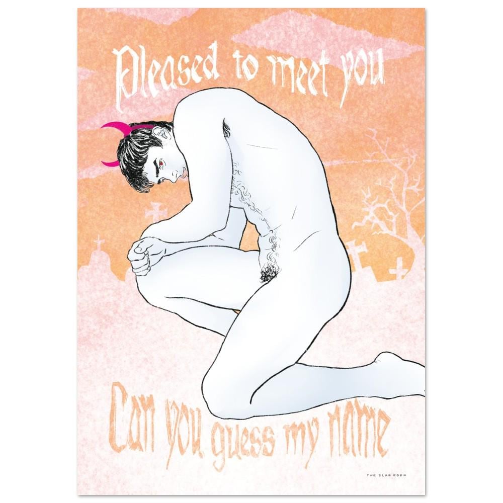 Pleased To Meet You | gay halloween art queer wall art male nude