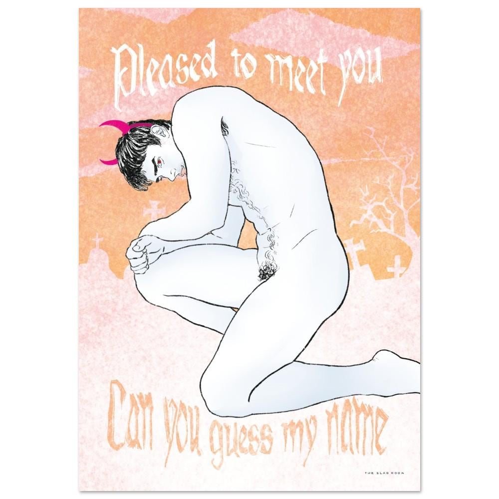 Pleased To Meet You | gay halloween art queer wall art male nude