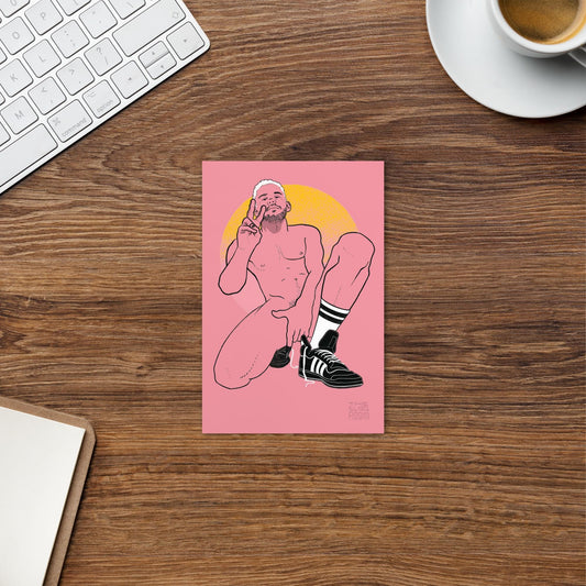 R | gay giftcard queer postcard art male nude
