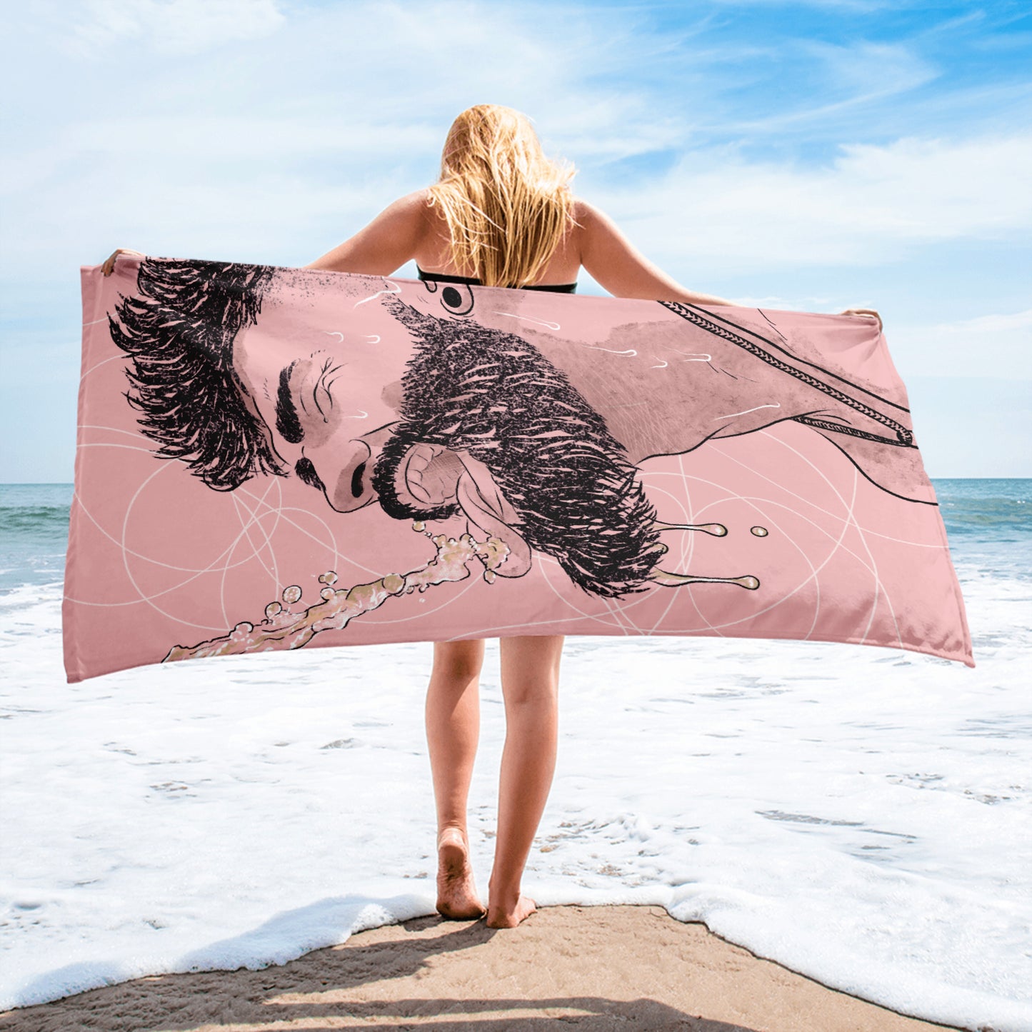 Smiley Face | Queer art beach towel