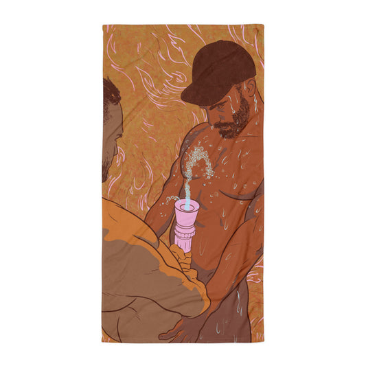 Fire | Gay art beach towel